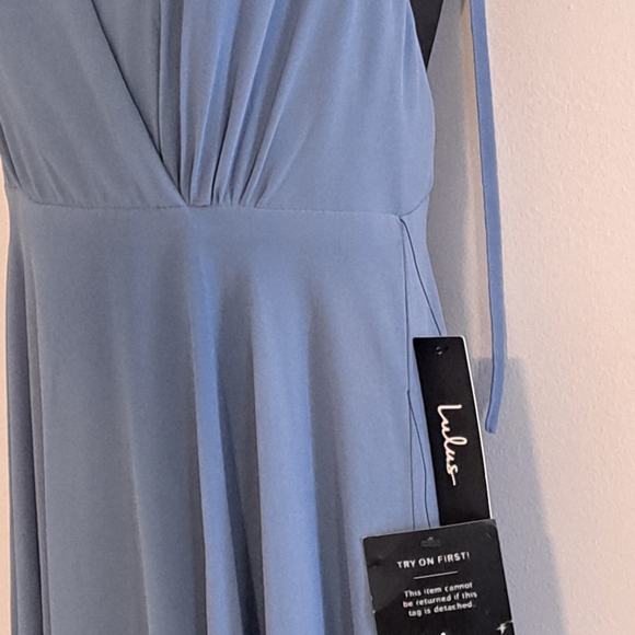 Lulu's Dance The Night Away Slaye Blue Backless Dress Misses Sizw Medium NWT - Picture 10 of 15